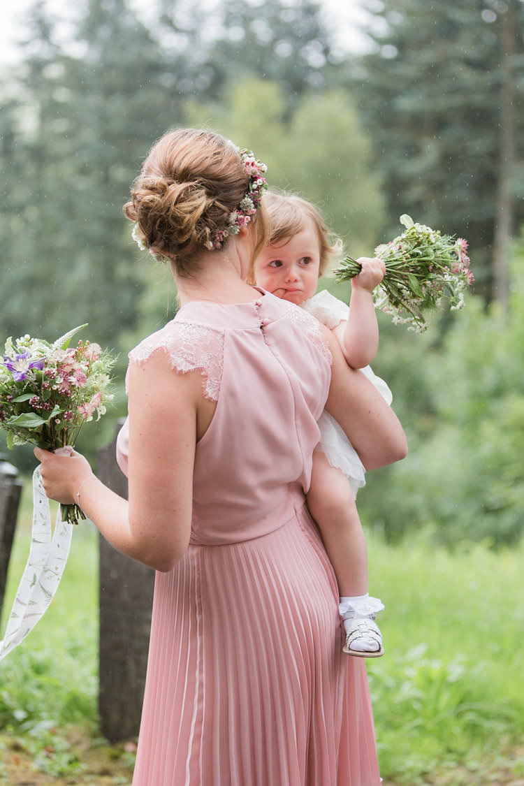 Bridesmaid Flower Girls Bouquets Pink Fun Late Summer Outdoor Farm Wedding http://bowtieandbellephotography.co.uk/