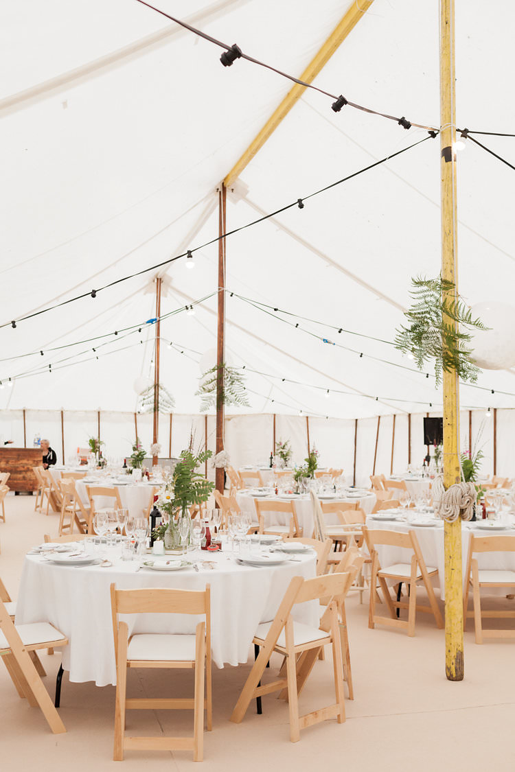 Pole Tent Marquee Festoon Lights Fun Late Summer Outdoor Farm Wedding http://bowtieandbellephotography.co.uk/