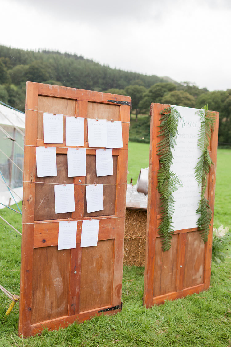 Antique Door Seating Plan Table Chart Fun Late Summer Outdoor Farm Wedding http://bowtieandbellephotography.co.uk/