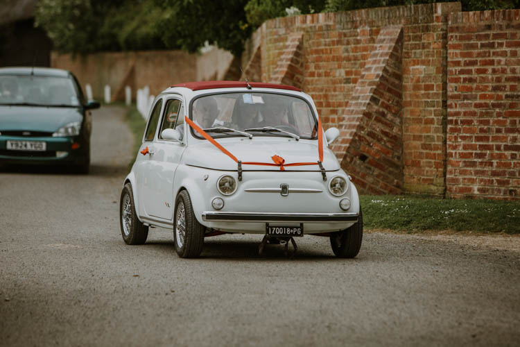 Fiat 500 Car Rustic Copper Spring Barn Wedding http://www.alexandrajane.co.uk/