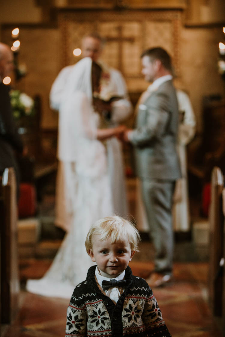 Page Boy Cardigan Bow Tie Rustic Copper Spring Barn Wedding http://www.alexandrajane.co.uk/