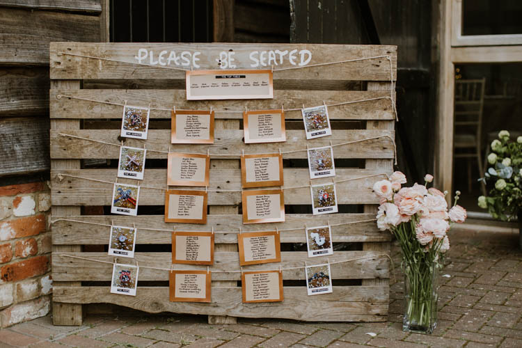 Wooden Pallet Sign Painted Seating Plan Table Chart Rustic Copper Spring Barn Wedding http://www.alexandrajane.co.uk/