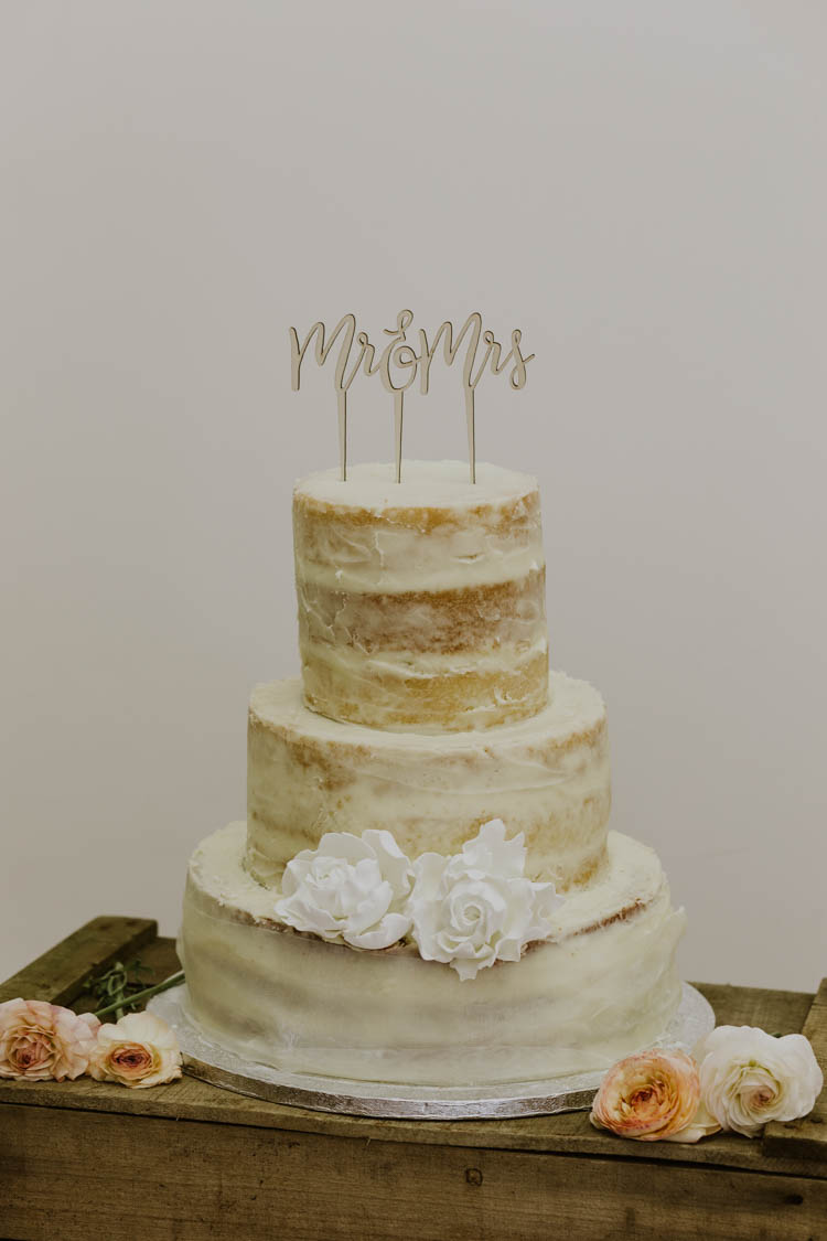 Semi Naked Buttercream Cake Topper Rustic Copper Spring Barn Wedding http://www.alexandrajane.co.uk/