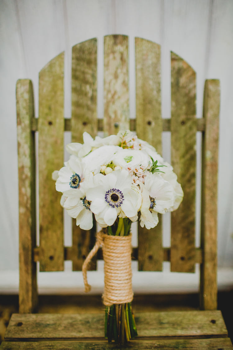 Anenomes Bouquet Flowers White Twine Bride Bridal Christmas Wedding Cotswolds http://jonnymp.com/