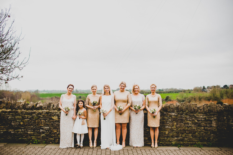 Gold Silver Sequin Bridesmaids Dresses Christmas Wedding Cotswolds http://jonnymp.com/