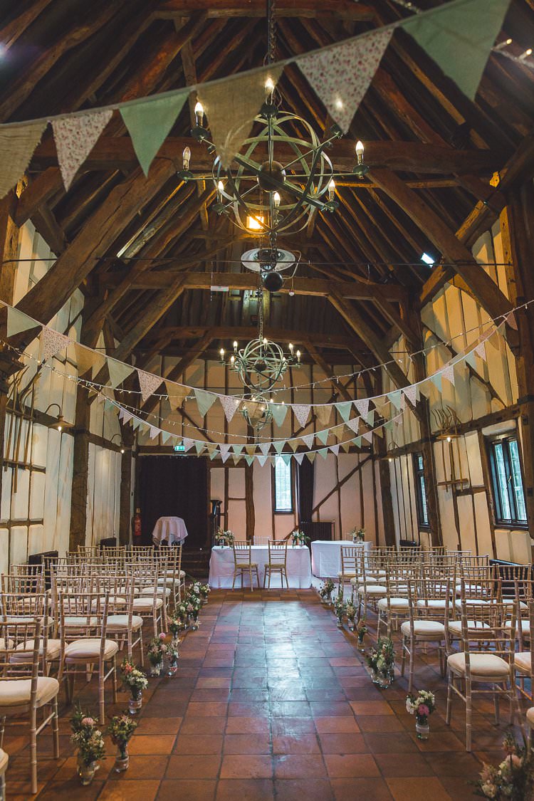 Ceremony Bunting Whimsical Romantic Barn Wedding http://kirstymackenziephotography.co.uk/