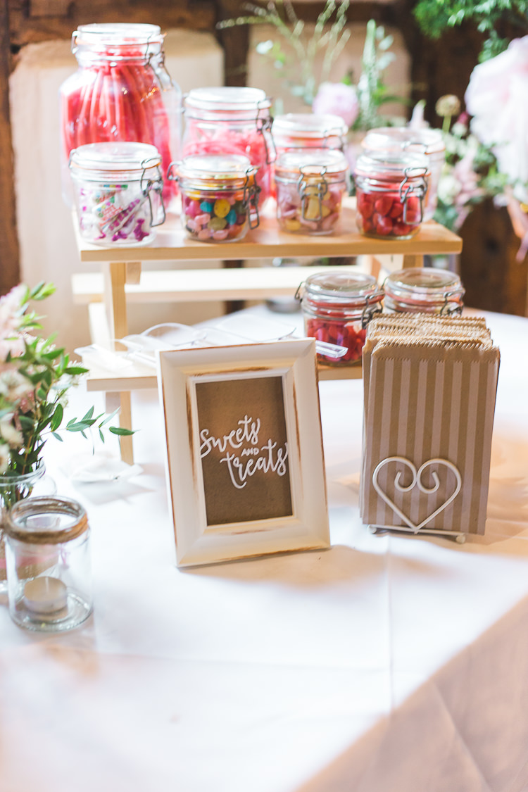 Sweet Treat Table Pick n Mix Jars Kilner Whimsical Romantic Barn Wedding http://kirstymackenziephotography.co.uk/