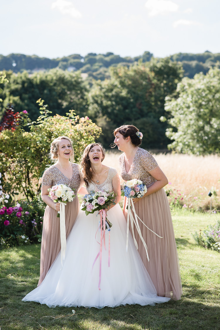 Bride Bridal Bridesmaids Princess Sparkly Embellished Blush Personal Homegrown Country Farm Wedding https://www.emmahare.com/