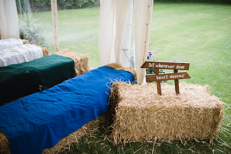 Ceremony Hay Bale Rug Personal Homegrown Country Farm Wedding https://www.emmahare.com/