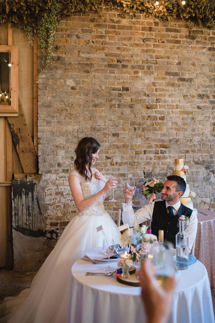 Bride Bridal Princess Embellished Sparkle Top Waistcoat Groom Bouquet Pastel Sweetheart Table Personal Homegrown Country Farm Wedding https://www.emmahare.com/