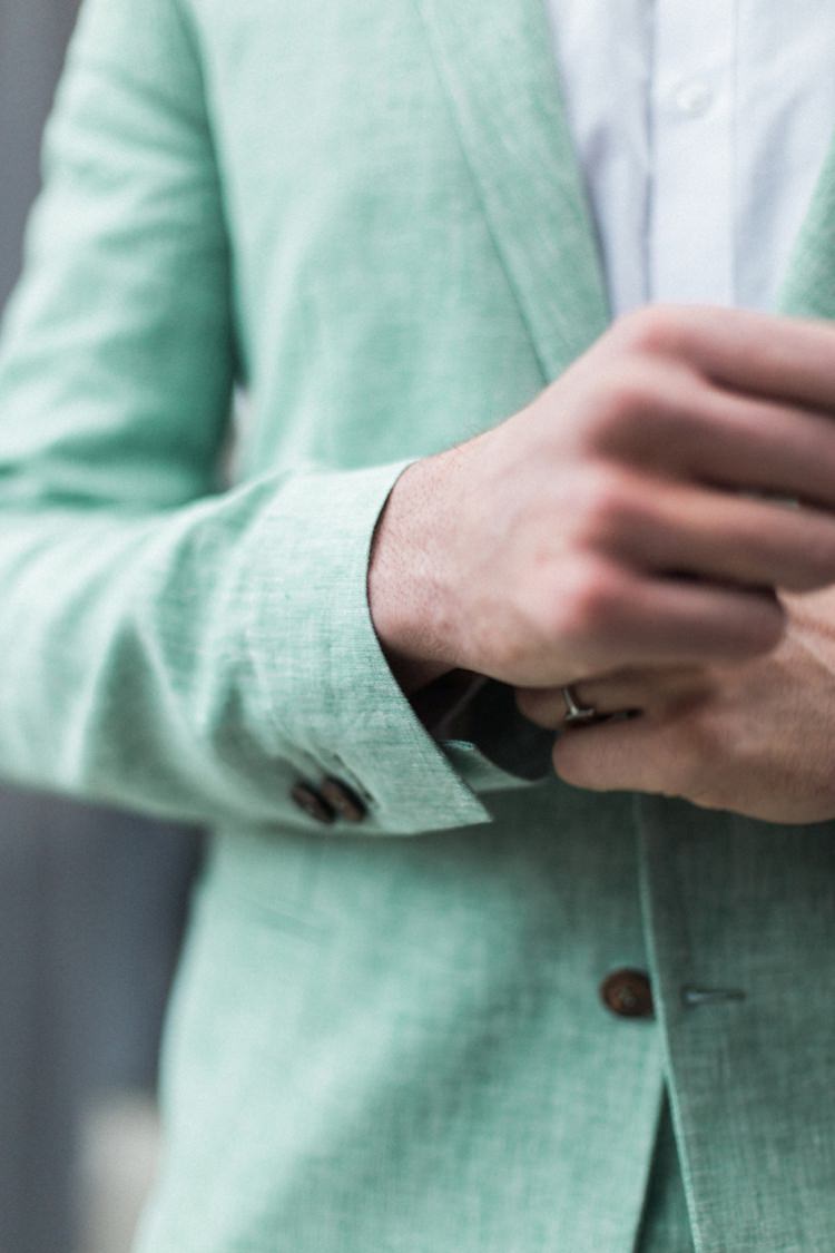 Groom Green Suit Prep Italian Stylish Cufflinks | Greenery Botanical Wedding Ideas https://lisadigiglio.com/