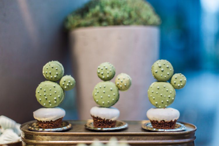 Conservatory Dessert Table Cactus Macaroons Ferns Foliage Simple Natural White | Greenery Botanical Wedding Ideas https://lisadigiglio.com/