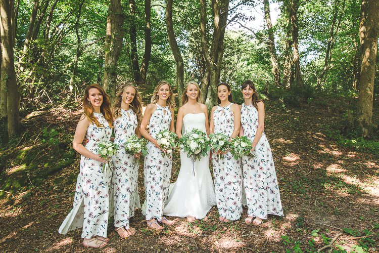 Long Maxi Floral Bridesmaid Dresses Rustic Outdoor Summer Wedding Pet Pug http://kirstymackenziephotography.co.uk/