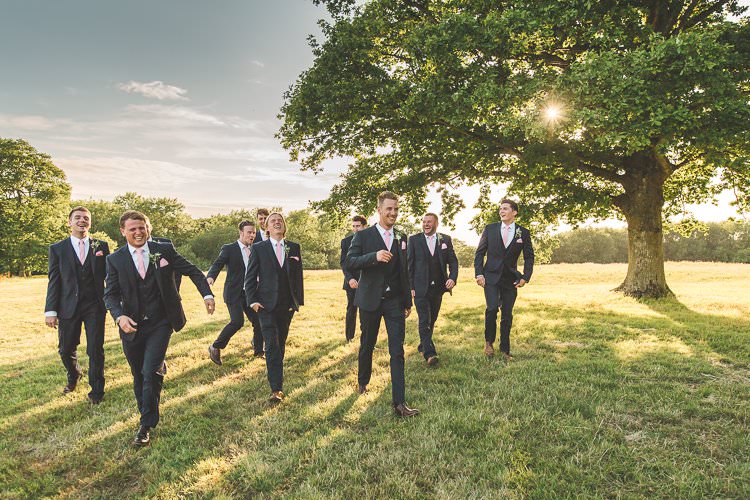 Groomsmen Suits Groom Pink Tie Rustic Outdoor Summer Wedding Pet Pug http://kirstymackenziephotography.co.uk/