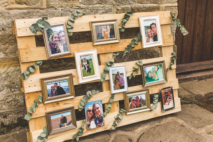 Wooden Pallet Frame Photos Rustic Outdoor Summer Wedding Pet Pug http://kirstymackenziephotography.co.uk/