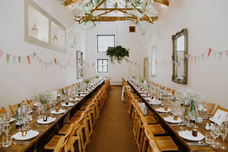Bunting Flowers Unconventional Country Cotswolds Barn Wedding http://www.alexandrajane.co.uk/