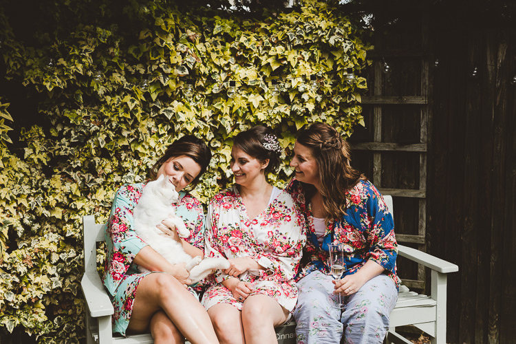 Floral Bridesmaid Dressing Gowns Bride Brightly Coloured Mismatched Marquee Wedding http://www.nicolacasey.photography/