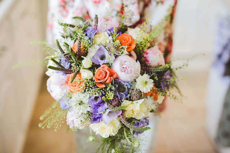 Pastel Spring Bouquet Flowers Bride Bridal Peony Rose Brightly Coloured Mismatched Marquee Wedding http://www.nicolacasey.photography/