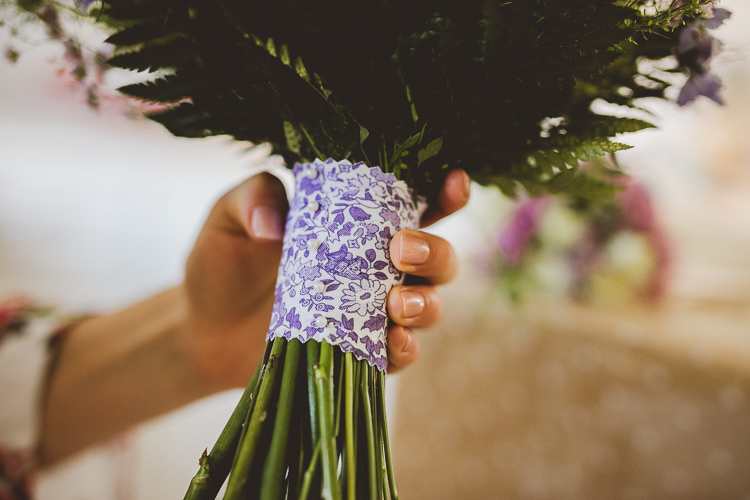 Bouquet Wrap Floral Brightly Coloured Mismatched Marquee Wedding http://www.nicolacasey.photography/