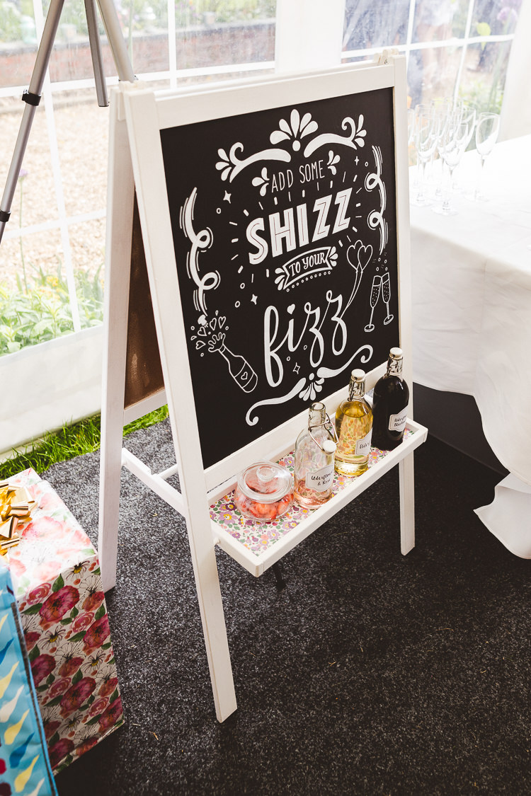 Bar Drinks Black Chalk Board Sign Brightly Coloured Mismatched Marquee Wedding http://www.nicolacasey.photography/