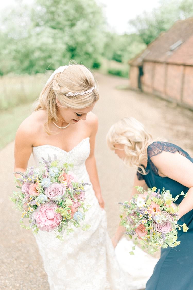 Bride Bridal Lace Dress Gown Sweetheart Strapless Rustic Summer Country DIY Barn Wedding http://sarahjaneethan.co.uk/