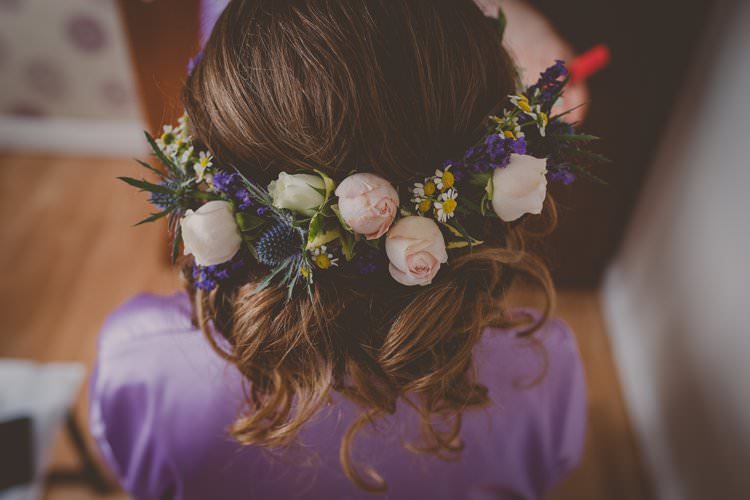 Flowers Hair Up Do Style Bride Bridal Quirky Afternoon Tea Wedding http://laurarhianphotography.co.uk/