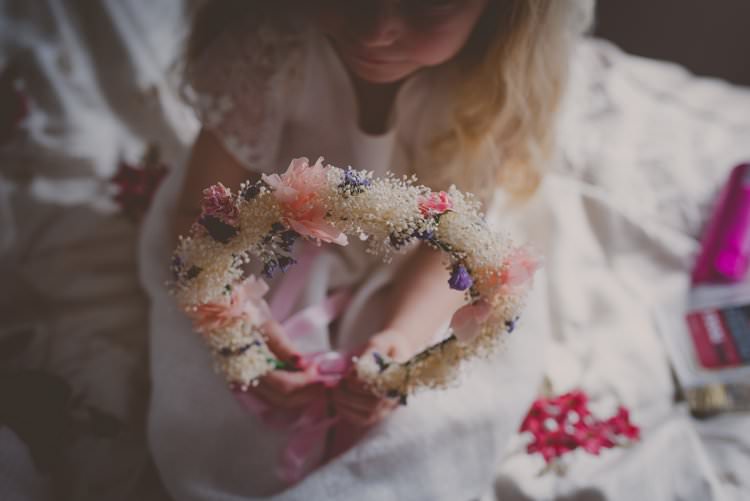 Flower Crown Flower Girl Quirky Afternoon Tea Wedding http://laurarhianphotography.co.uk/