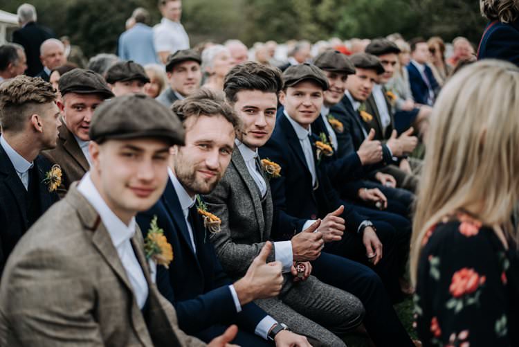 Groom Groomsmen Suits Tweed Flat Caps No Ties Shirts Rustic Peaky Blinders Vineyard Wedding Yorkshire https://www.kazooieloki.co.uk/