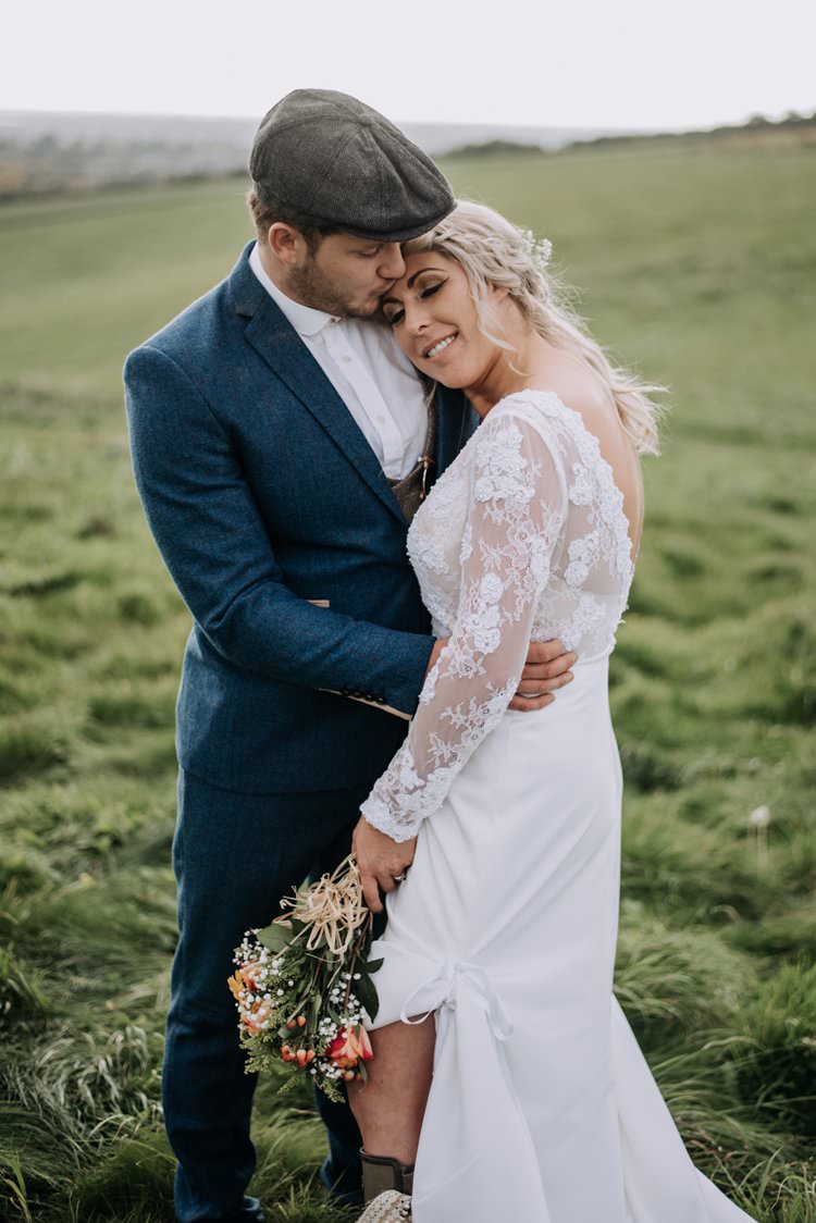 Bride Bridal Dress Gown Lace Sleeves Bohemian Rustic Peaky Blinders Vineyard Wedding Yorkshire https://www.kazooieloki.co.uk/