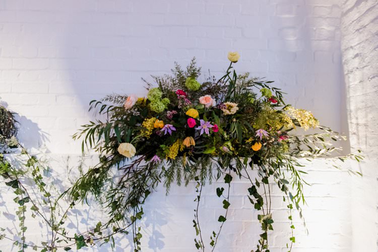 Alcove Florals Flower Foliage Multicolour Ivy Bright Very Colourful Quirky Fun City Wedding London http://www.babbphoto.com/