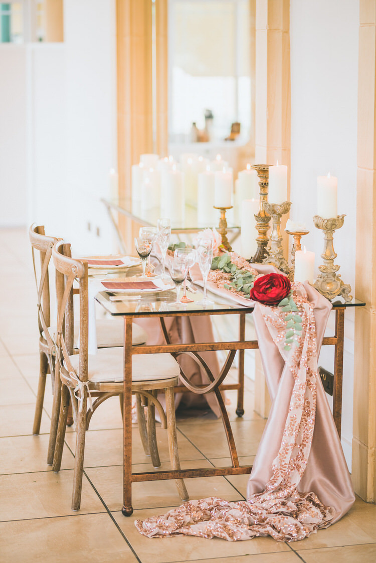 Tablescape Decor Table Decoration Rose Gold Sequins Flowers Greenery Calligraphy Stationery Natural Soft Outdoors In Wedding Ideas https://www.lewisfackrell.co.uk/