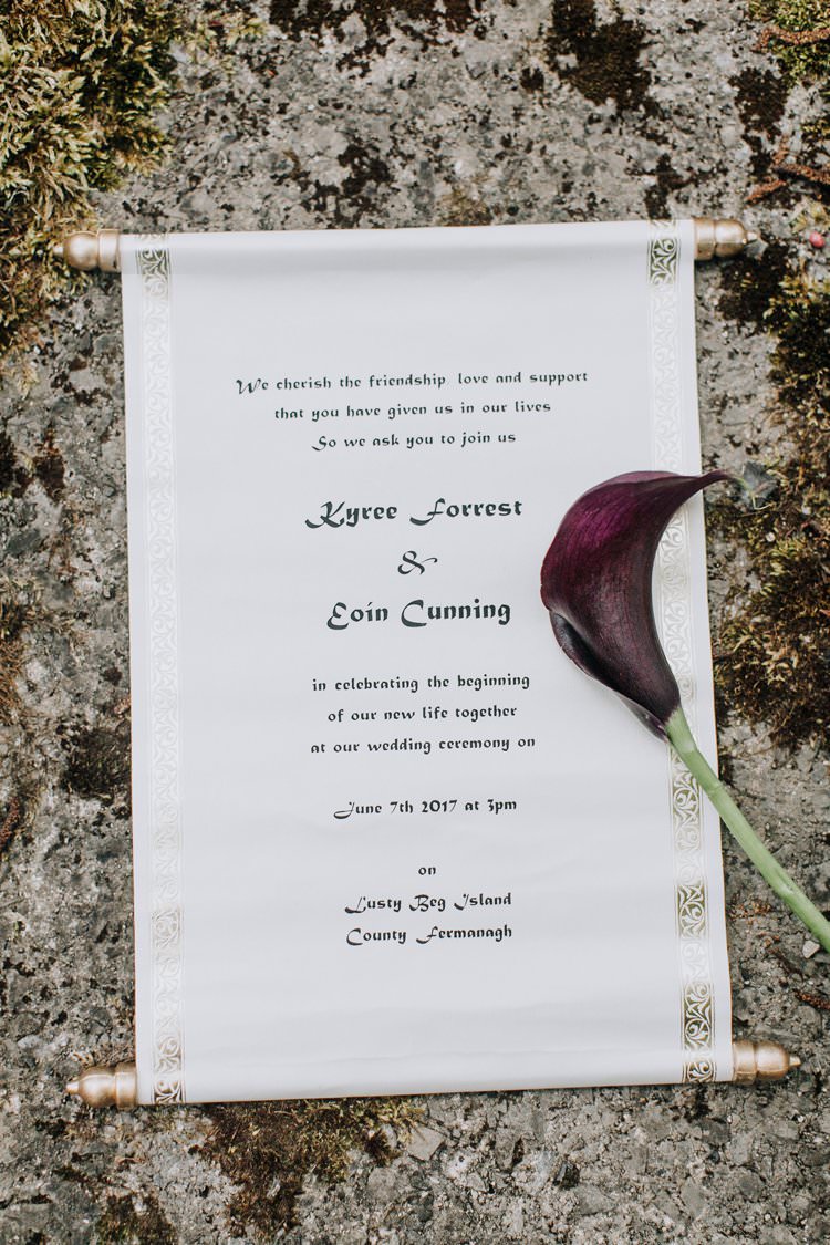 Scroll Stationery Invite Invitation Calligraphy Ethereal Opulent Woodland Inspired Wedding http://jaynelindsay.com/