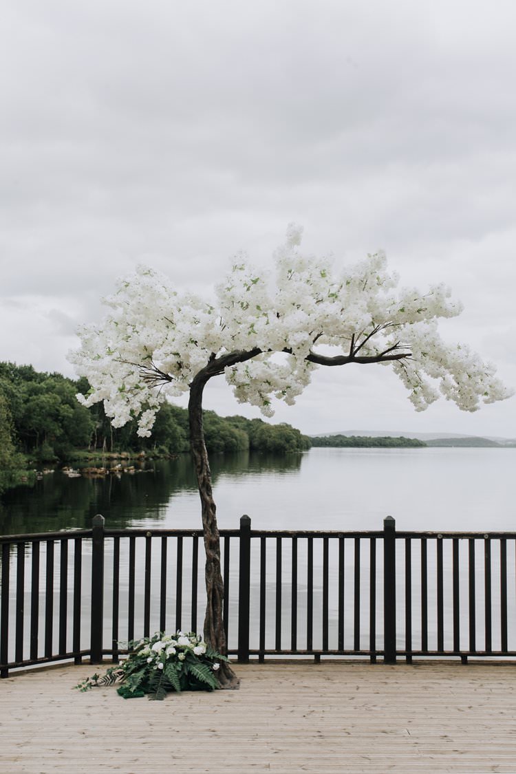 Cherry Blossom Tree Backdrop Ceremony Ethereal Opulent Woodland Inspired Wedding http://jaynelindsay.com/