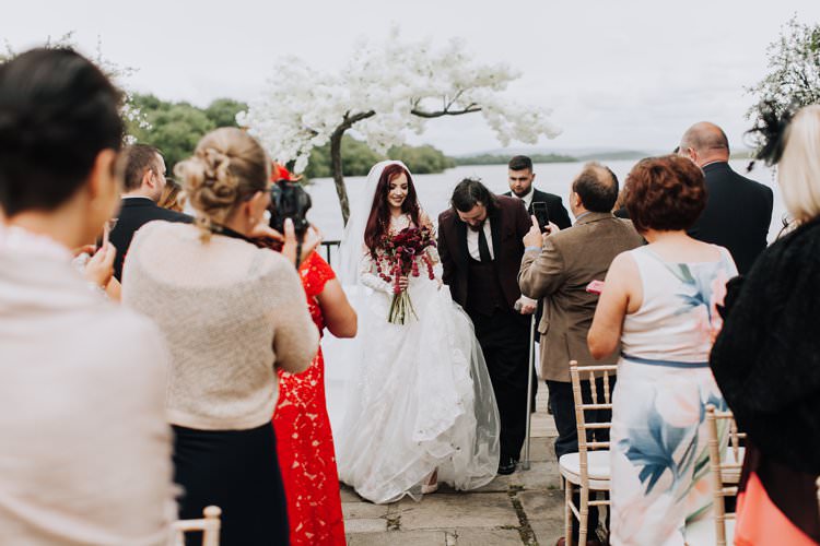 Cherry Blossom Tree Ceremony Backdrop Ethereal Opulent Woodland Inspired Wedding http://jaynelindsay.com/
