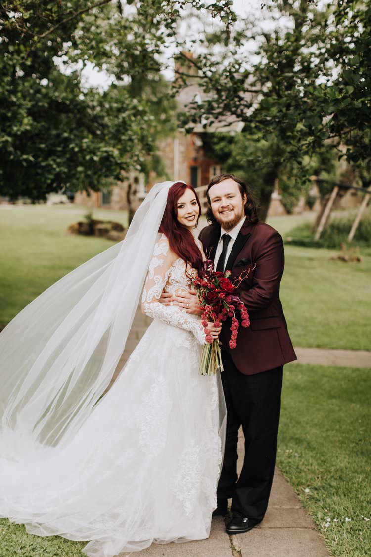 Red Plum Burgundy Jacket Suit Groom Ethereal Opulent Woodland Inspired Wedding http://jaynelindsay.com/