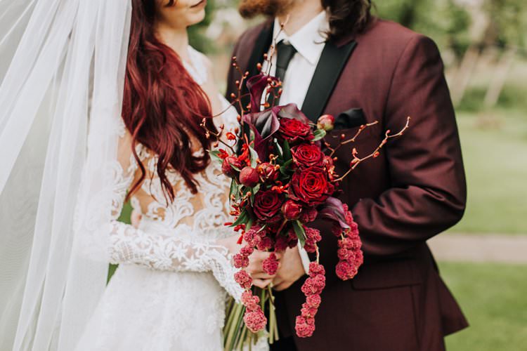 Red Plum Burgundy Flowers Bouquet Bride Bridal Rose Lily Ethereal Opulent Woodland Inspired Wedding http://jaynelindsay.com/