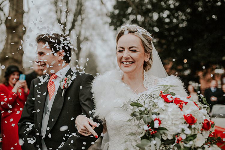 Confetti White Traditional Christmas Wedding Red Festive https://lolarosephotography.com/