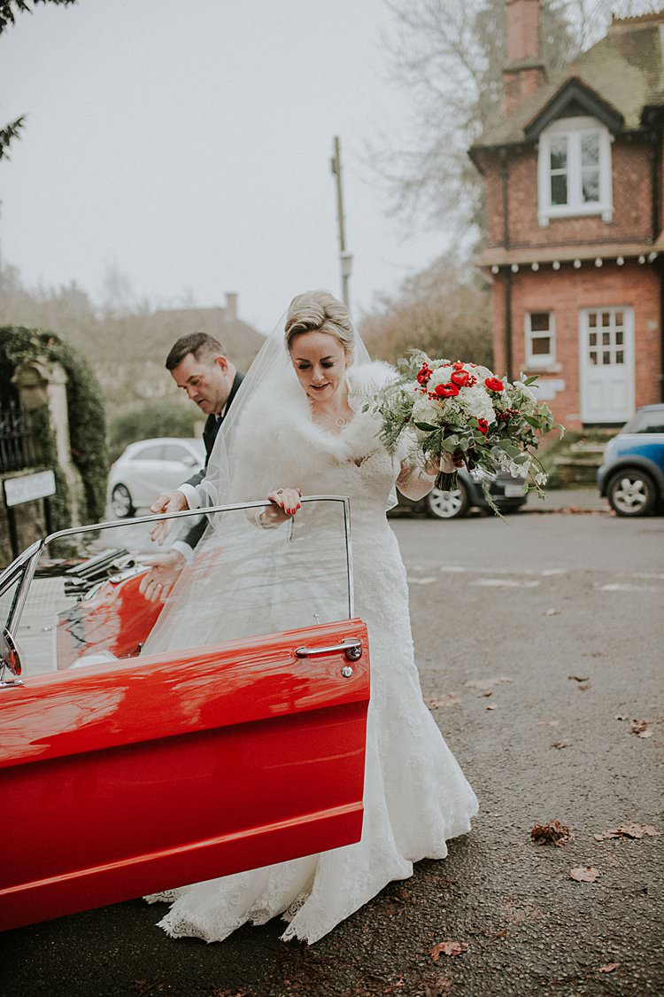Lace Dress Gown Bride Bridal Traditional Christmas Wedding Red Festive https://lolarosephotography.com/