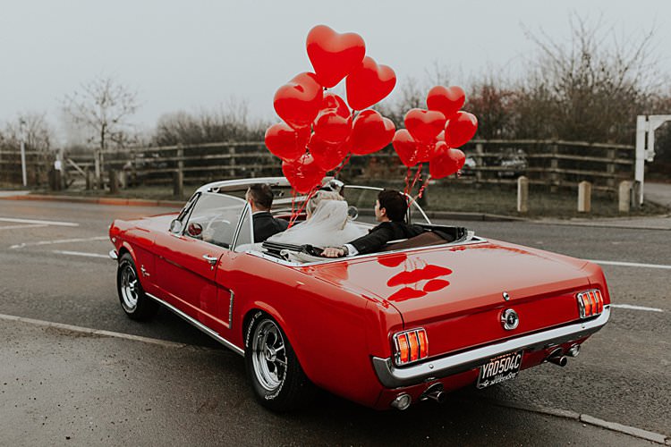 Classic Car Traditional Christmas Wedding Red Festive https://lolarosephotography.com/