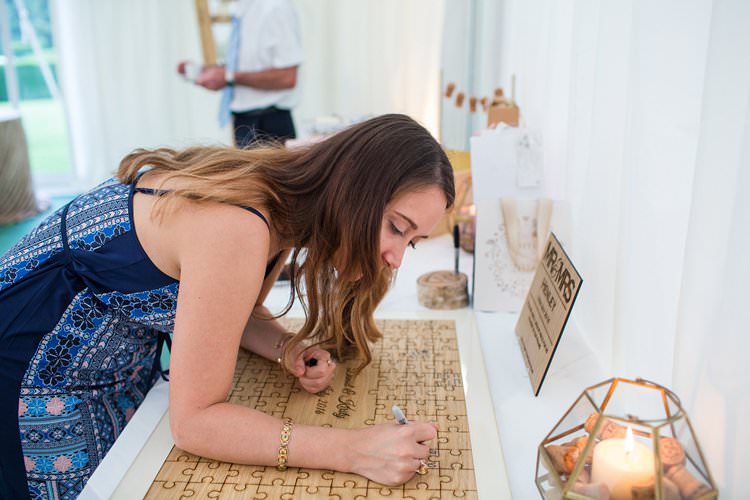 Guest Book Wooden Puzzle Pretty Floral Pastels Summer Wedding https://www.binkynixon.com/