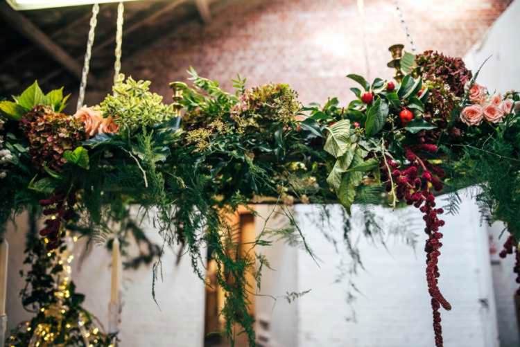 Hanging Flowers Rustic Tablescape Decor Candles Celestial Feast Party Wedding Ideas http://www.threeflowersphotography.co.uk/