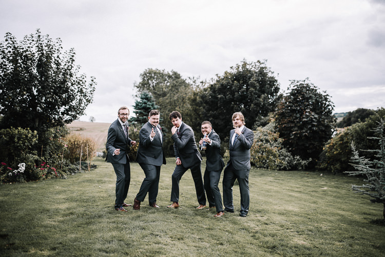 Grey Suits Groom Groomsmen Luxe Rustic Autumn Berry Wedding http://www.oobaloosphotography.co.uk/