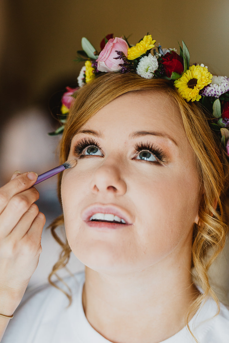 Make Up Bride Bridal Colourful DIY Floral Luxe Barn Wedding http://www.joemather-photography.co.uk/