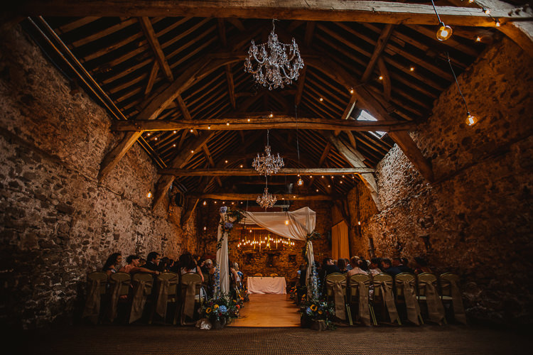 Lights Festoons Drapes Colourful DIY Floral Luxe Barn Wedding http://www.joemather-photography.co.uk/