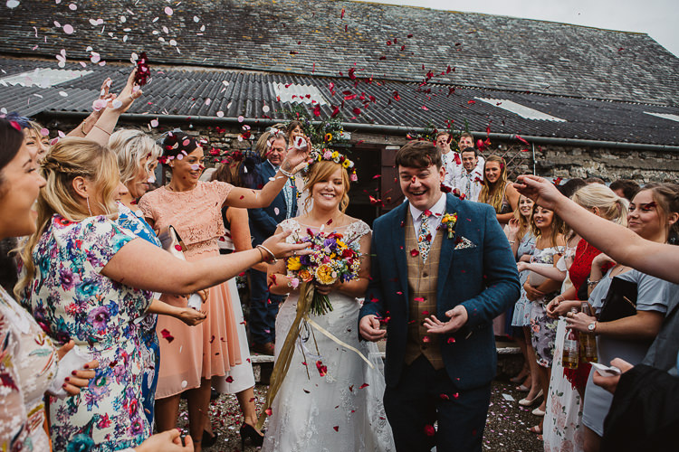 Confetti Throw Colourful DIY Floral Luxe Barn Wedding http://www.joemather-photography.co.uk/