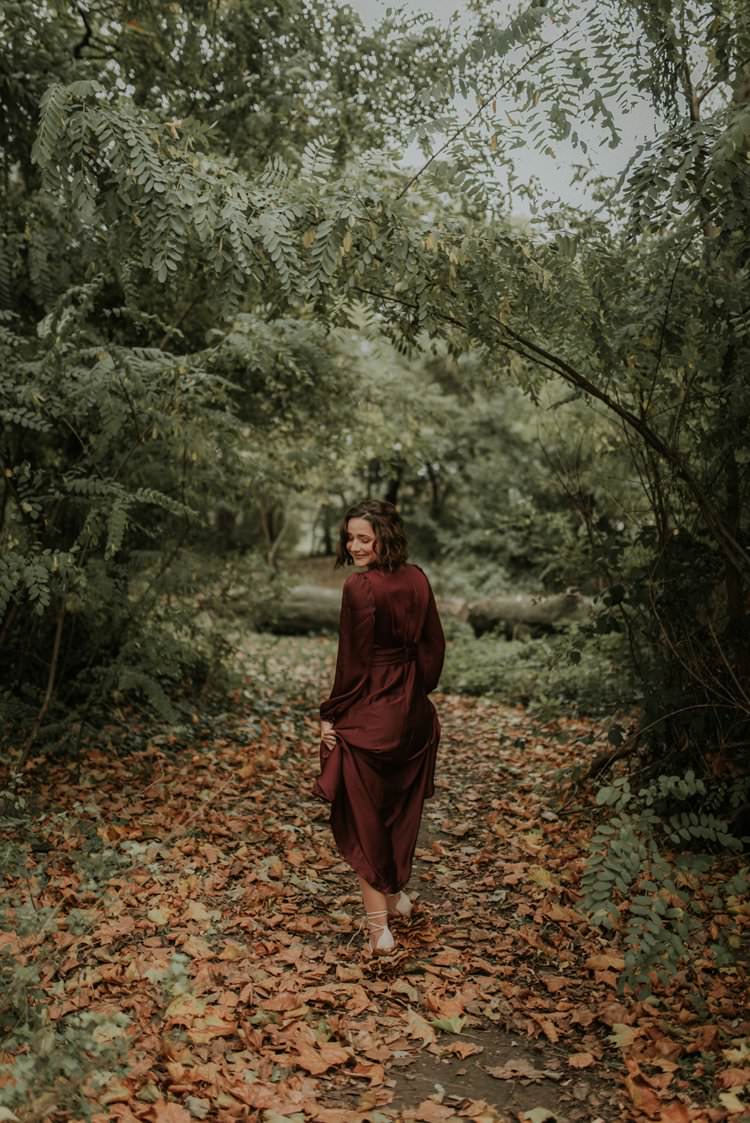 Red Burgundy Dress Gown Bride Bridal Autumn Hygge Wedding Ideas http://meganelle.co.uk/