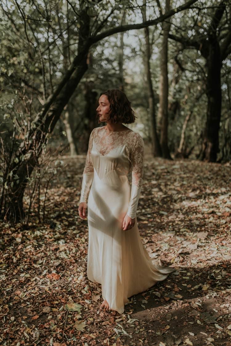 Vintage Dress Gown Sillk Lace Bride Bridal Autumn Hygge Wedding Ideas http://meganelle.co.uk/
