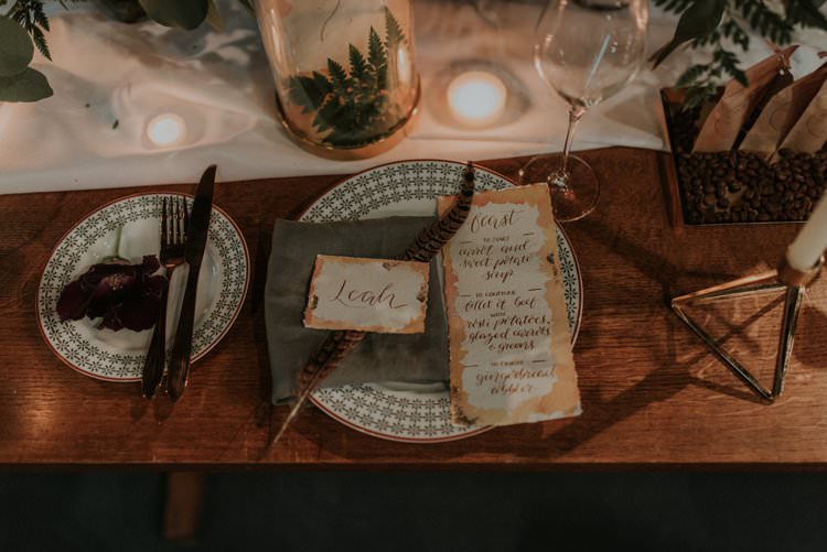 Tablescape Table Decor Decoration Candles Flowers Red Greenery Place Setting Autumn Hygge Wedding Ideas http://meganelle.co.uk/