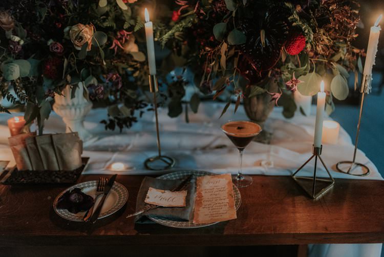 Tablescape Table Decor Decoration Candles Flowers Red Greenery Autumn Hygge Wedding Ideas http://meganelle.co.uk/