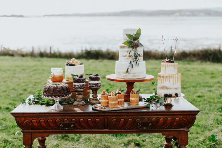 Semi Naked Buttercream Cake Tier Flowers Greenery Table Dessert Bohemian Luxe Coastal Wedding Ideas https://www.tarastattonphotography.com/